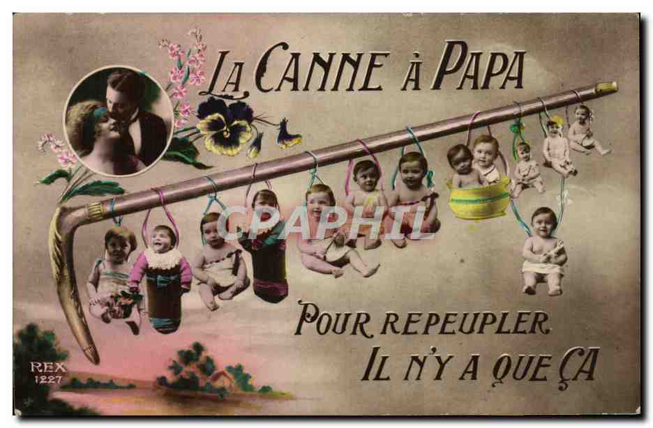 CPA Fantaisie Enfants Bebes La canne a papa