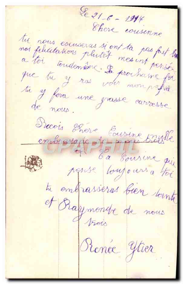 CPA Fantaisie Fleurs Colombe — Rückseite
