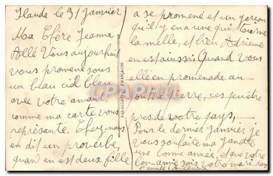 CPA Fantaisie Femme — Verso