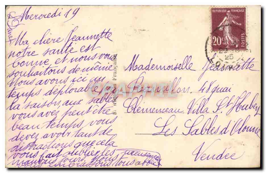 CPA Fantaisie Femme — Rückseite