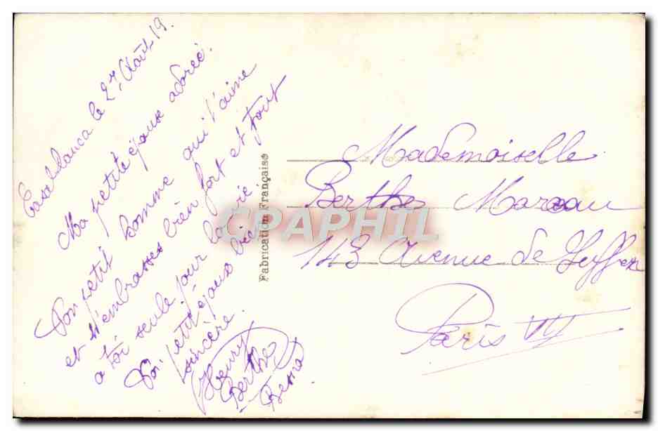 CPA Fantaisie femme — Verso