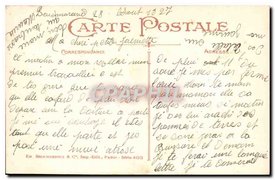 CPA Fantaisie Fleurs — Rückseite