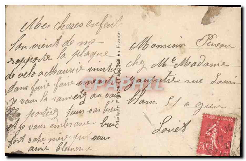 CPA Fantaisie Femme — Verso