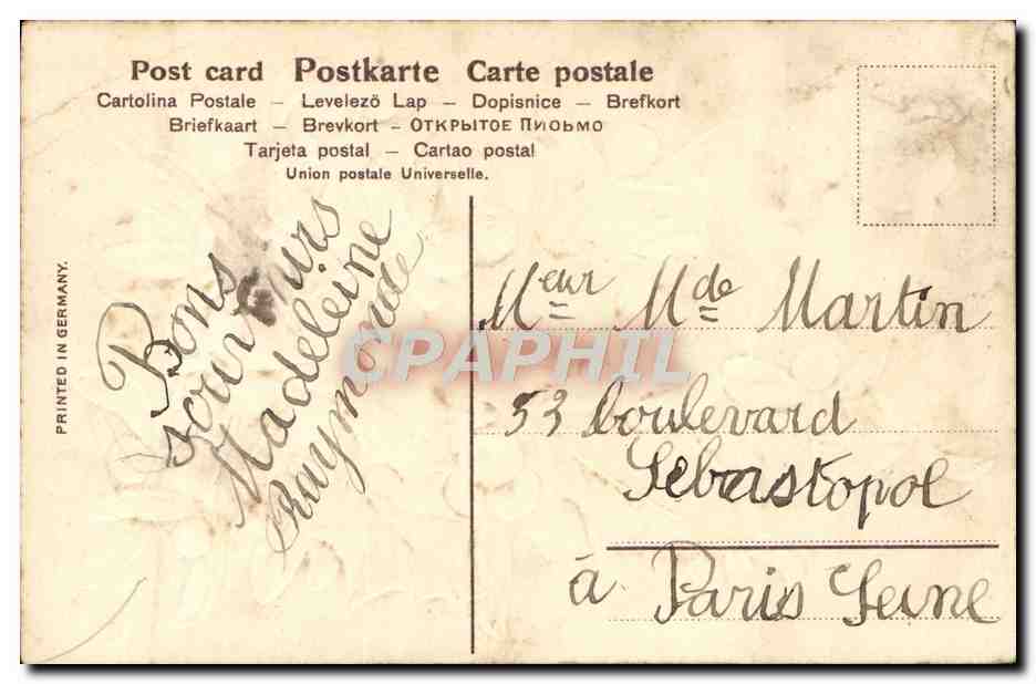 CPA Fantaisie Fleurs — Verso