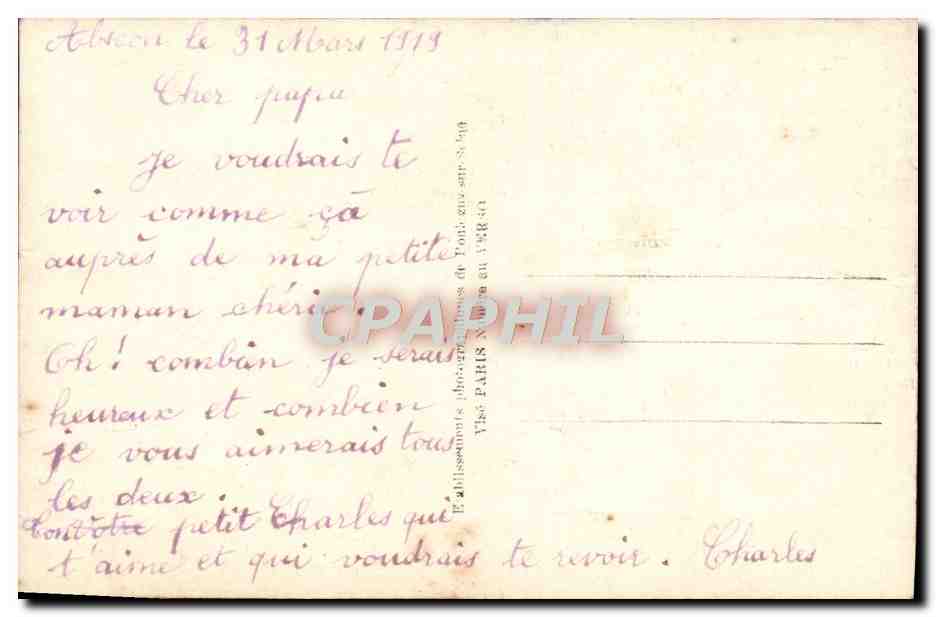 Soldat et femme — scène affectueuse — J.M.T. PARIS n°251 — Rückseite