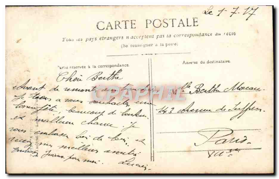 CPA Fantaisie Femme Soldat Militaria  — Rückseite