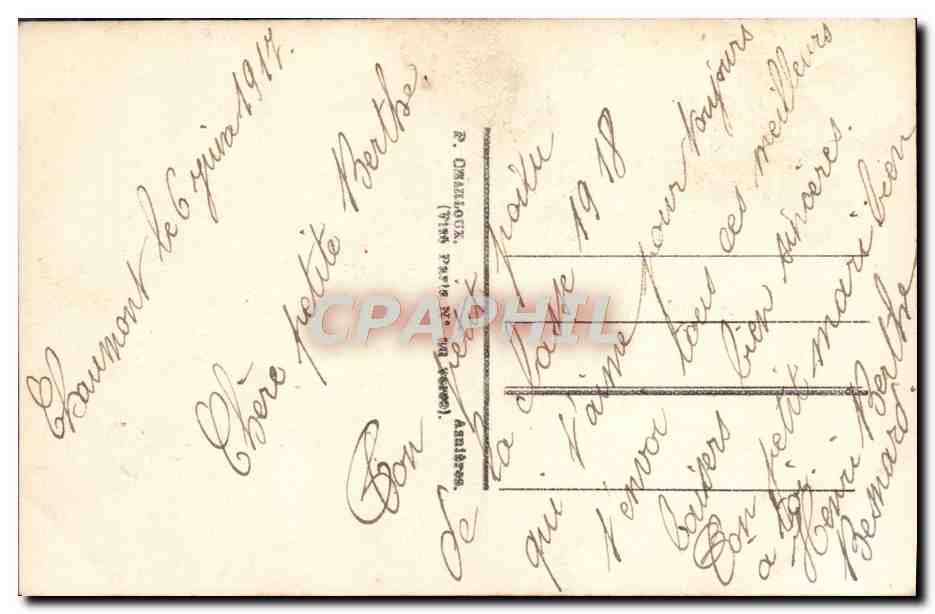 CPA Fantaisie Homme Soldat Militaria Poilu — Rückseite