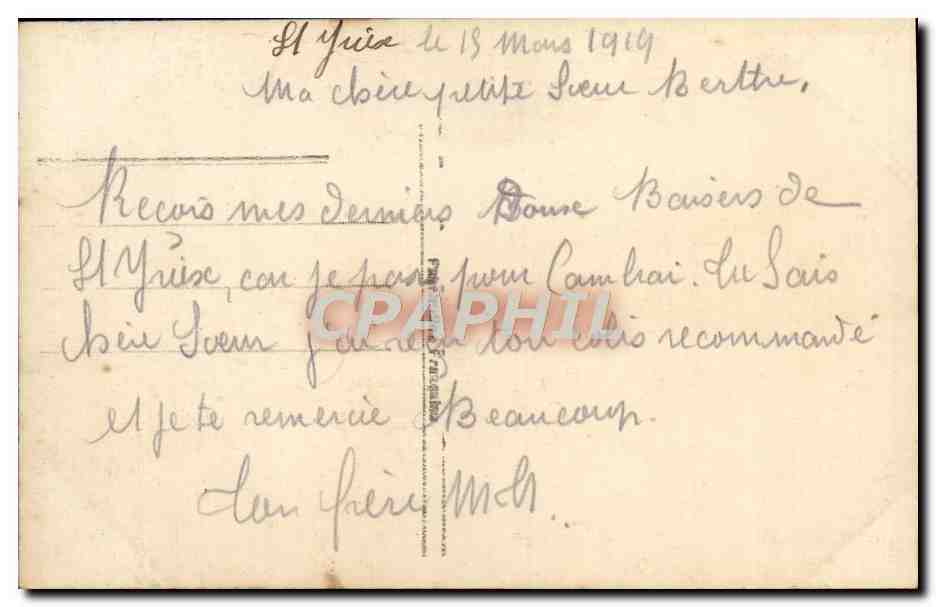 CPA Fantaisie Homme Soldat Militaria Poilu — Verso
