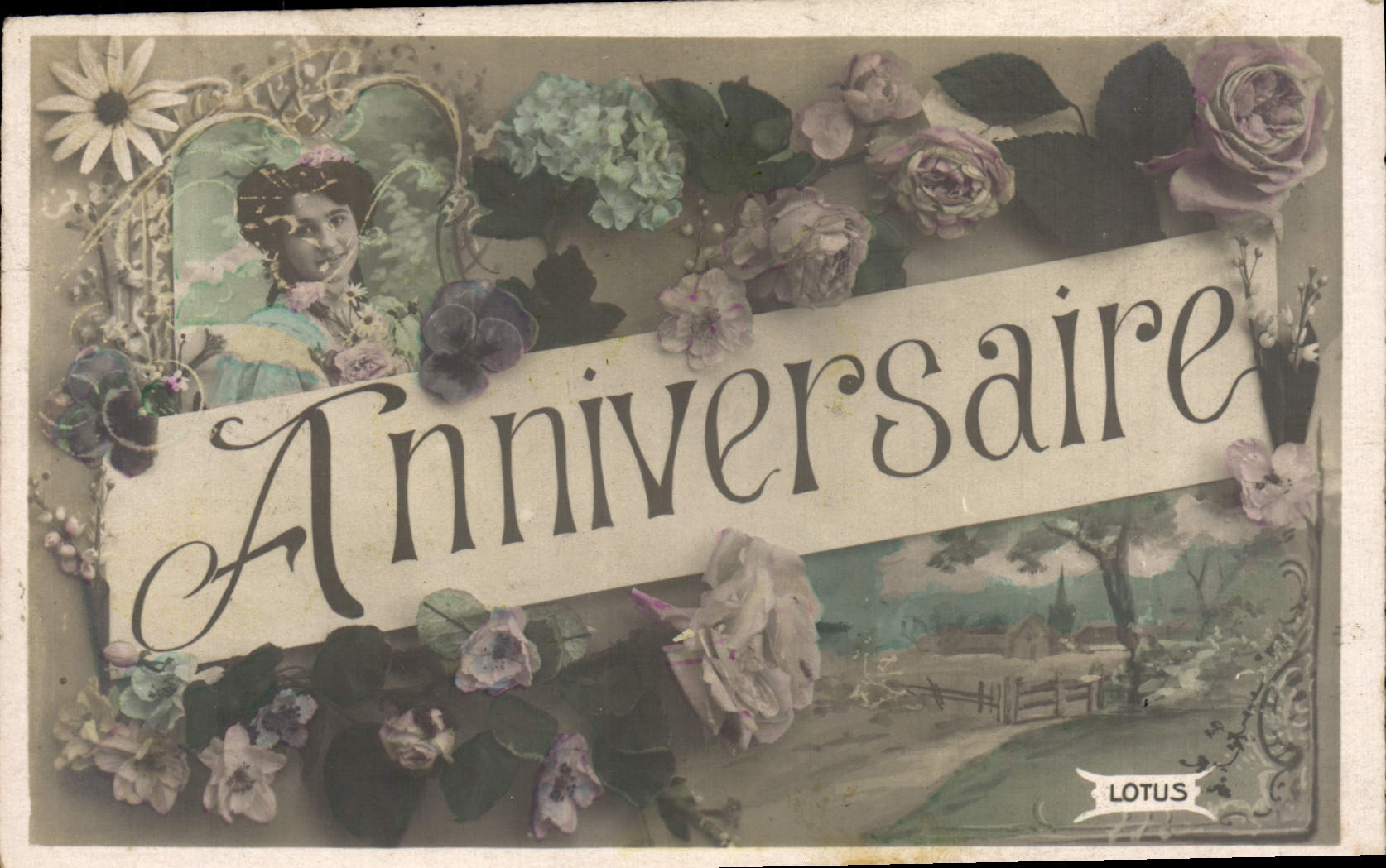 CPA Fantaisie Femme Anniversaire