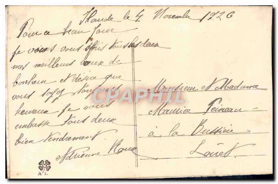 CPA Fantaisie Brodee Je pense a vous Fleurs  — Rückseite