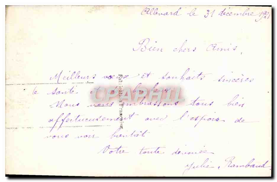 CPA Fantaisie Fleurs — Rückseite