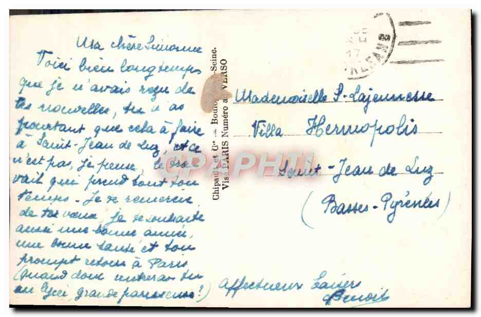 CPA Fantaisie Bonne annee — Verso