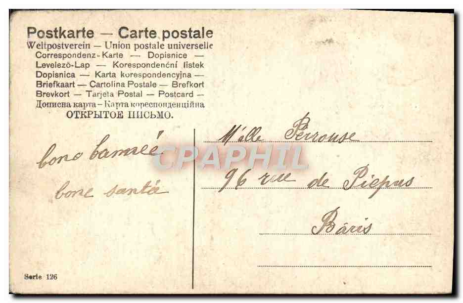 CPA Fantaisie Femme — Verso