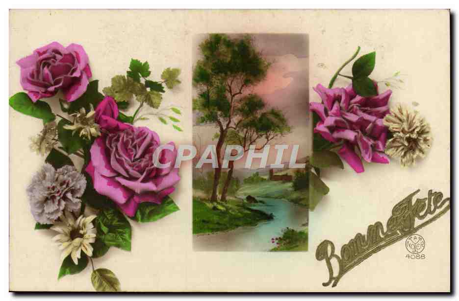 CPA Fantaisie Fleurs Bonne Fete