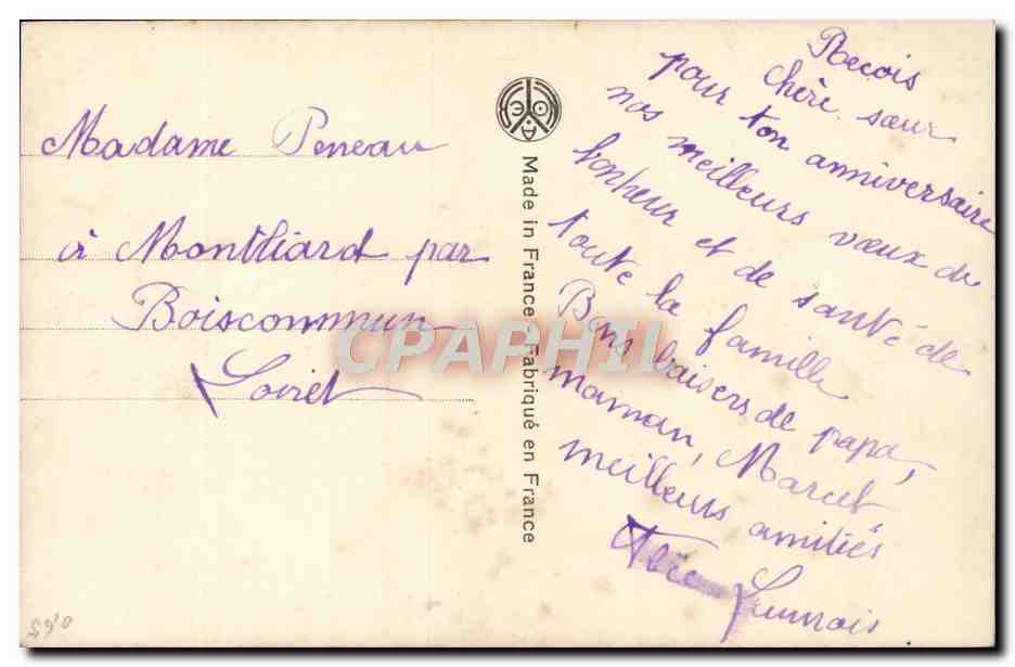 CPA Fantaisie Fleurs Bonne Fete — Verso