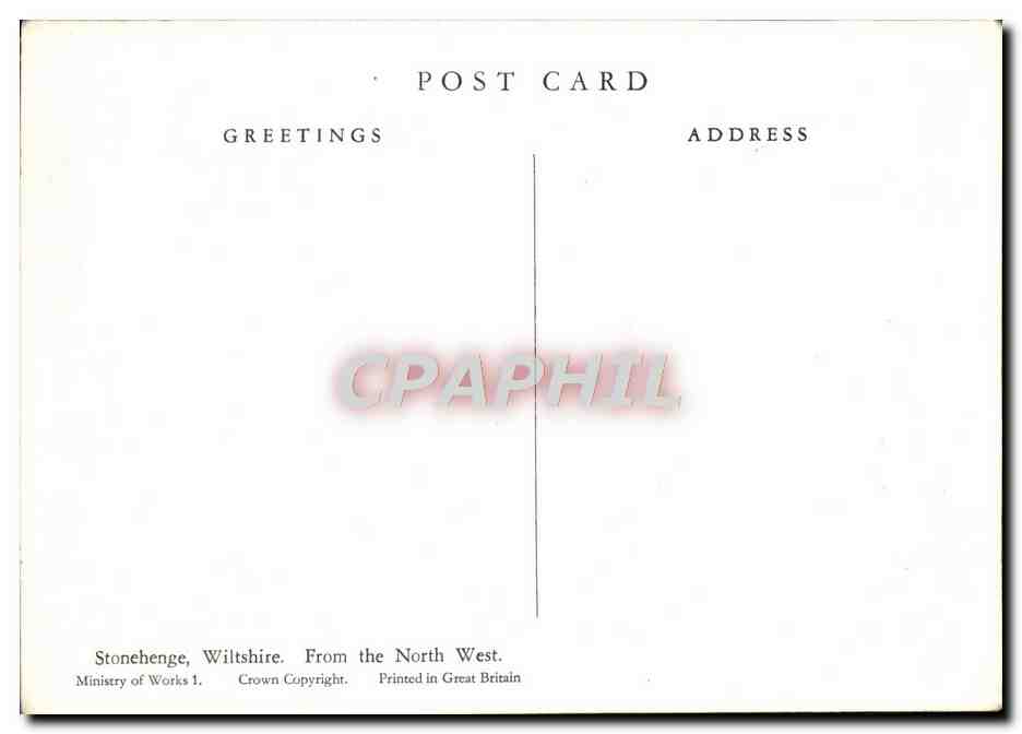 CPM Stonehenge Wiltshire From the North West  — Rückseite