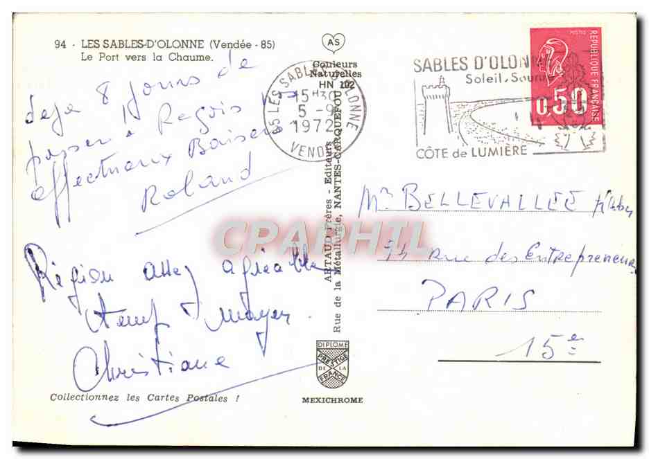 CPM Les Sables d'Olonne Le Port vers la Chaume Bateaux — Back