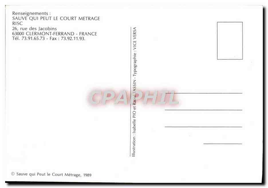 Court Métrage — 12e National - 2e International — Clermont-Ferrand — Février 1990 — Verso
