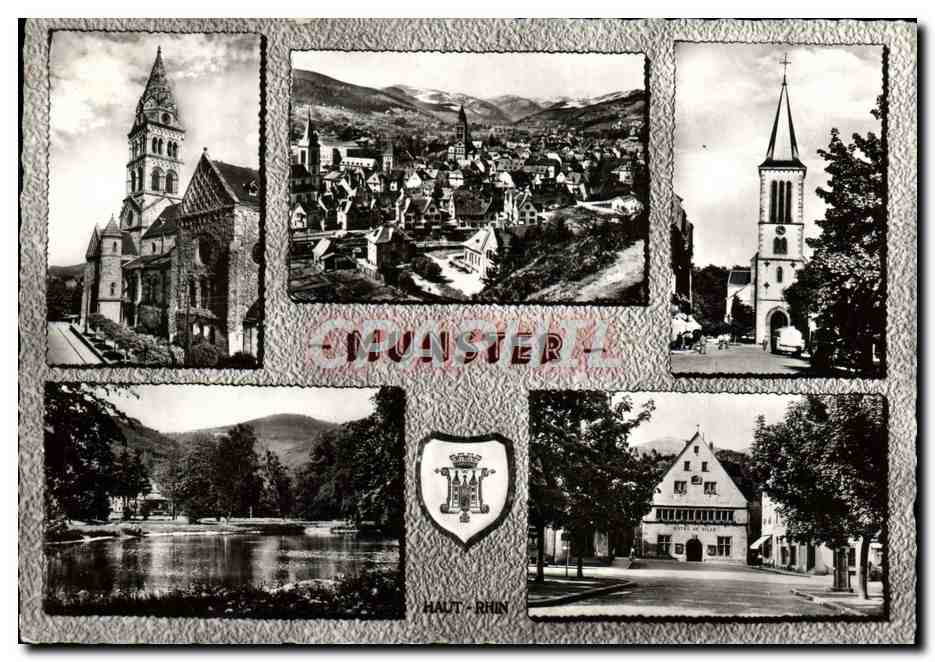 Munster — vue panoramique et monuments — éditeur inconnu, n° de série non visible - Anverso