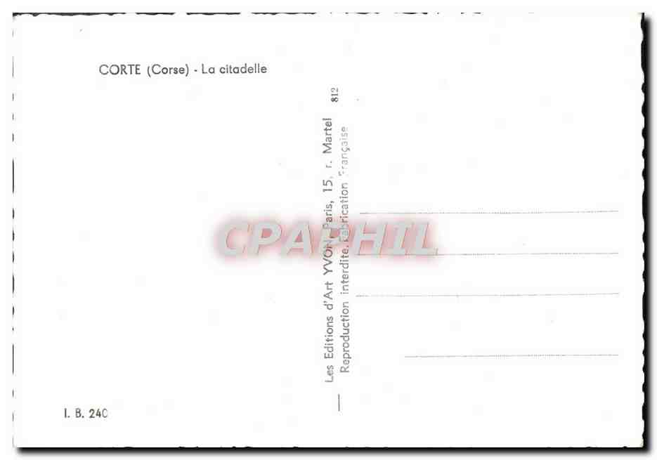 CPM Corte La Citadelle — Back