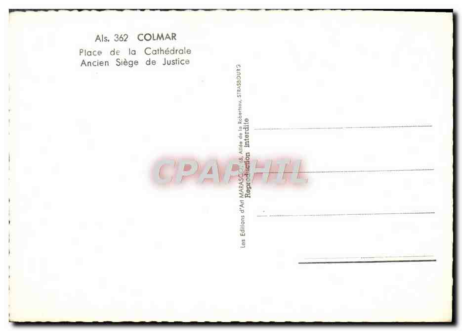 Colmar — Ancien Siège de Justice — Éditions d'Art Marasco — Rückseite