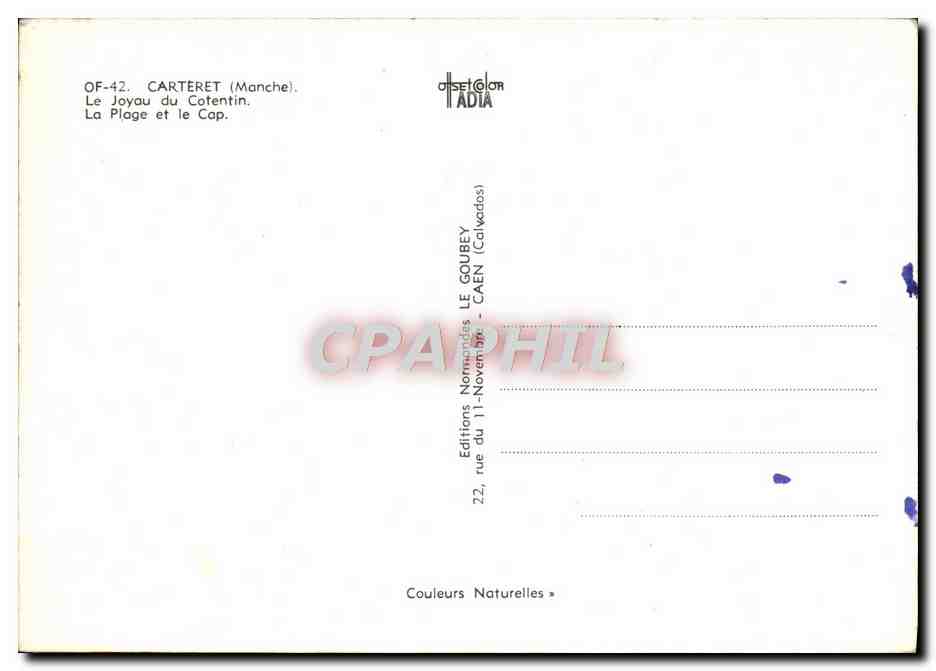 CPM Carteret Le Joyau du cotentin La Placge et le Cap — Rückseite