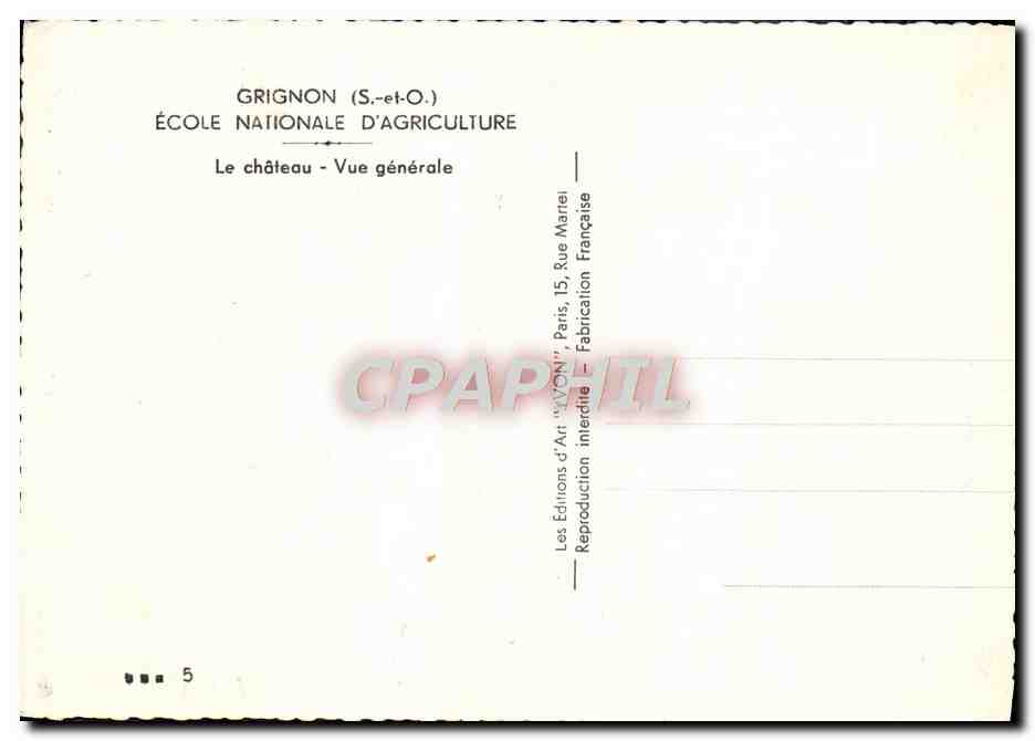 CPM Grignon Ecole Nationale d'Agriculture Le chateau Vue generale — Back