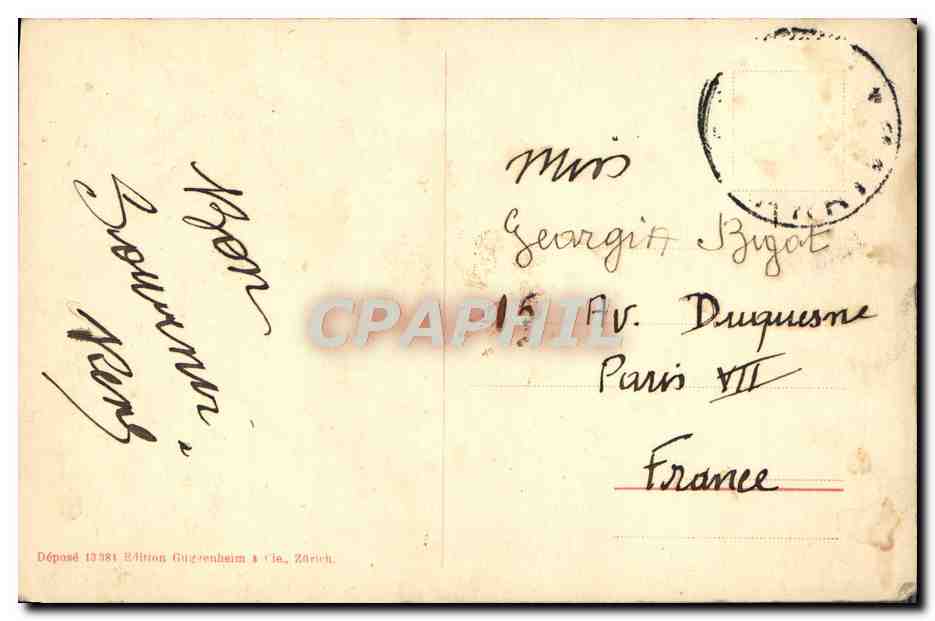 CPA San Remo Cipressi in Regione Solaro — Rückseite
