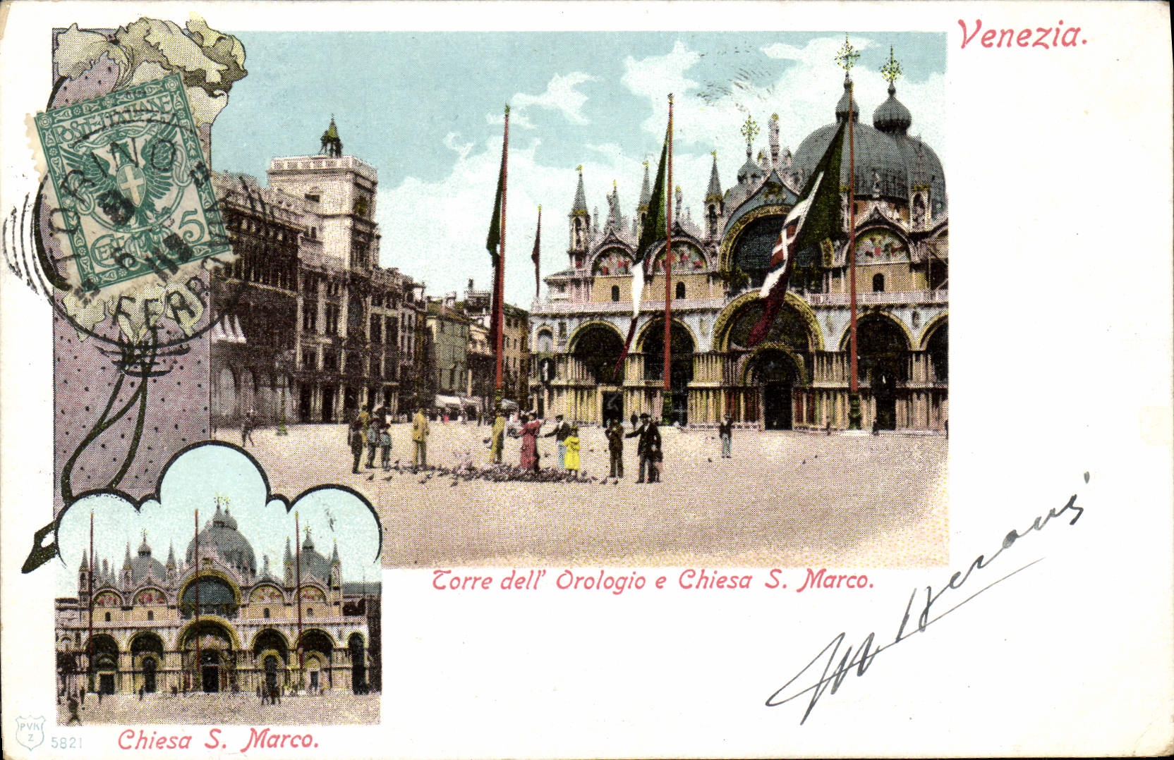 CPA Venezia Torre dell Orologio e Chiesa S Marco 
