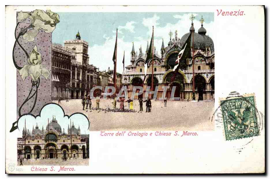 CPA Venezia Torre dell Orologio Chiesa Marco