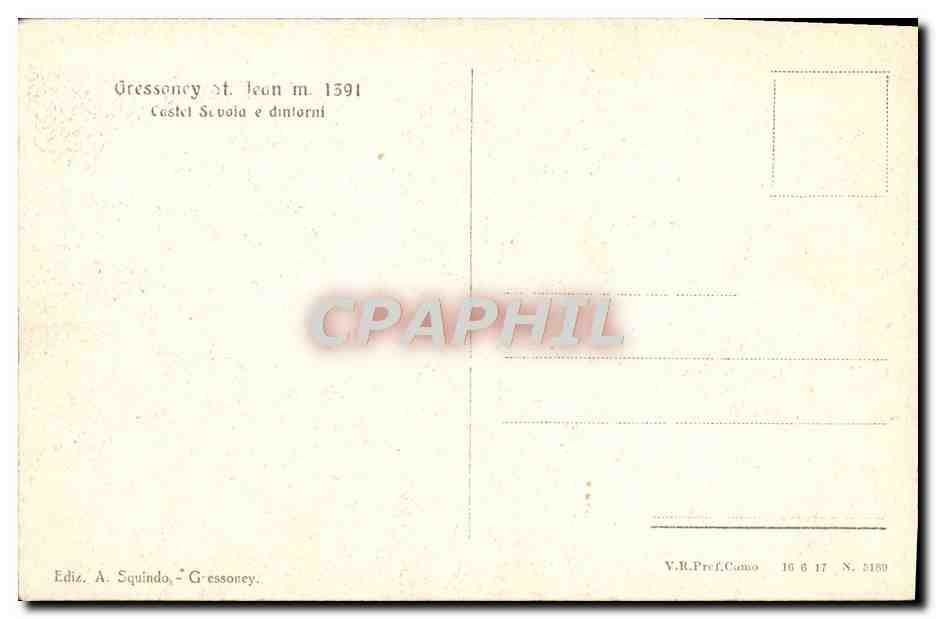 CPA Gressoney St Jean Castel Savoia e dintorni — Rückseite