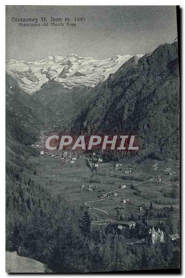 CPA Gressoney St Jean Panorama col Monte Rosa