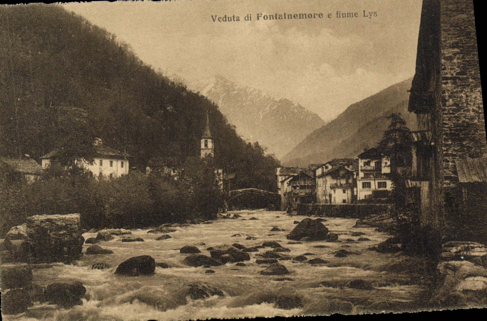 CPA Veduta Di Fontainemore e Fiume Lys