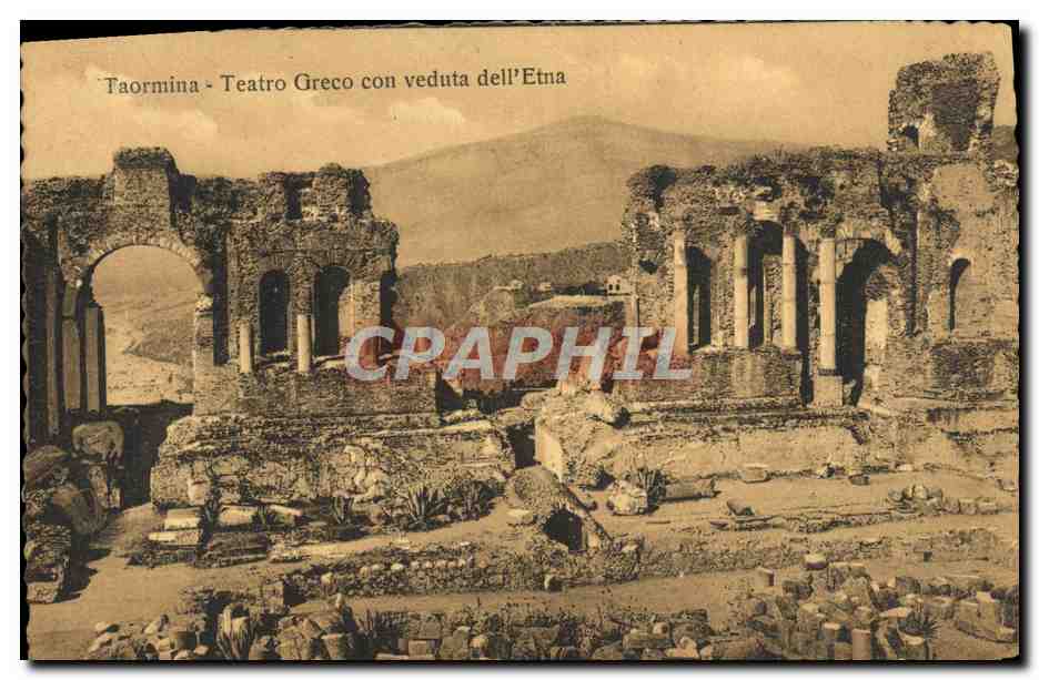 CPA Taormina Teatro Greco Con Veduta dell Etna