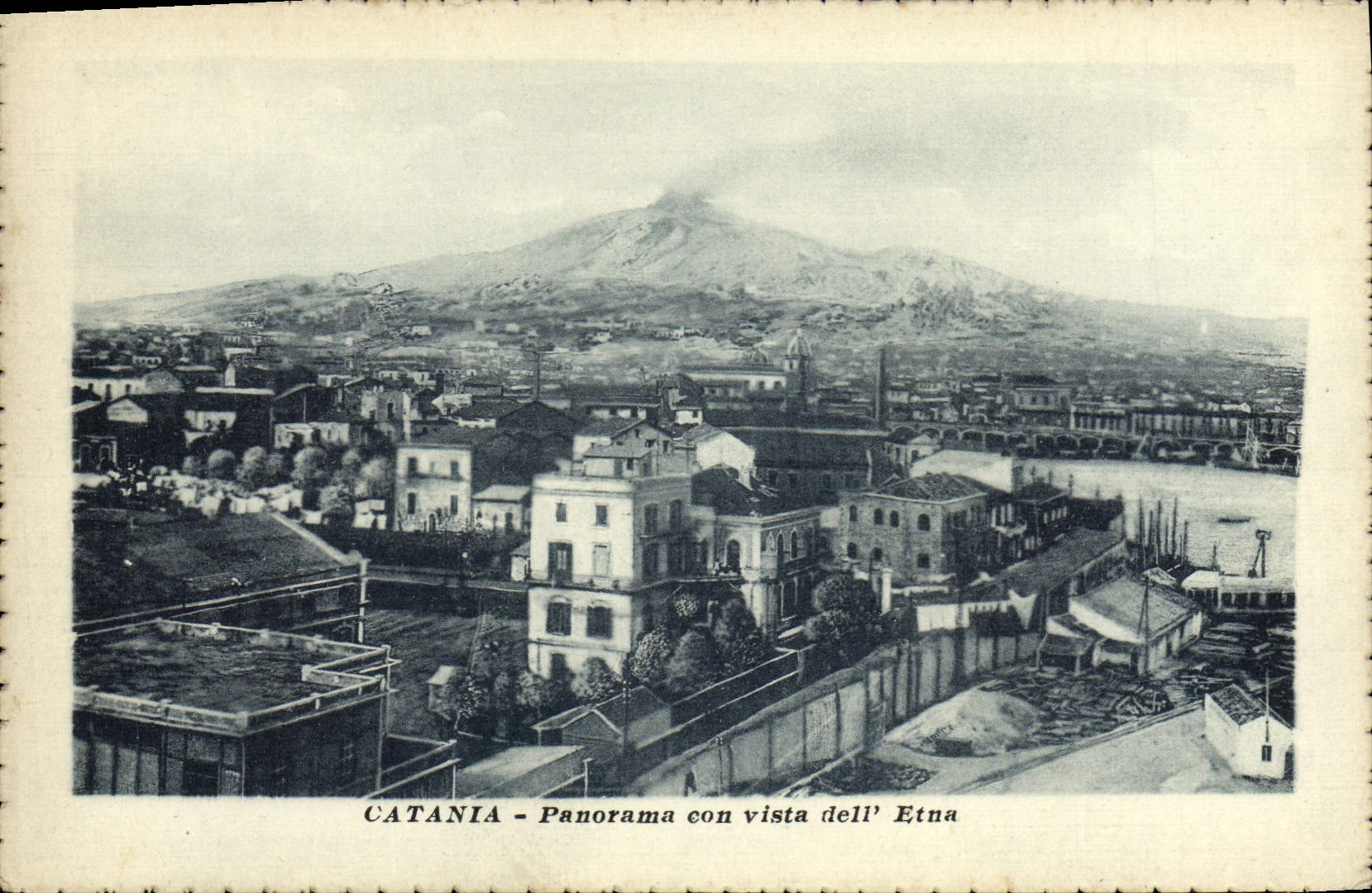 CPA Catania Panorama Con Vista Dell'Etna Volcan