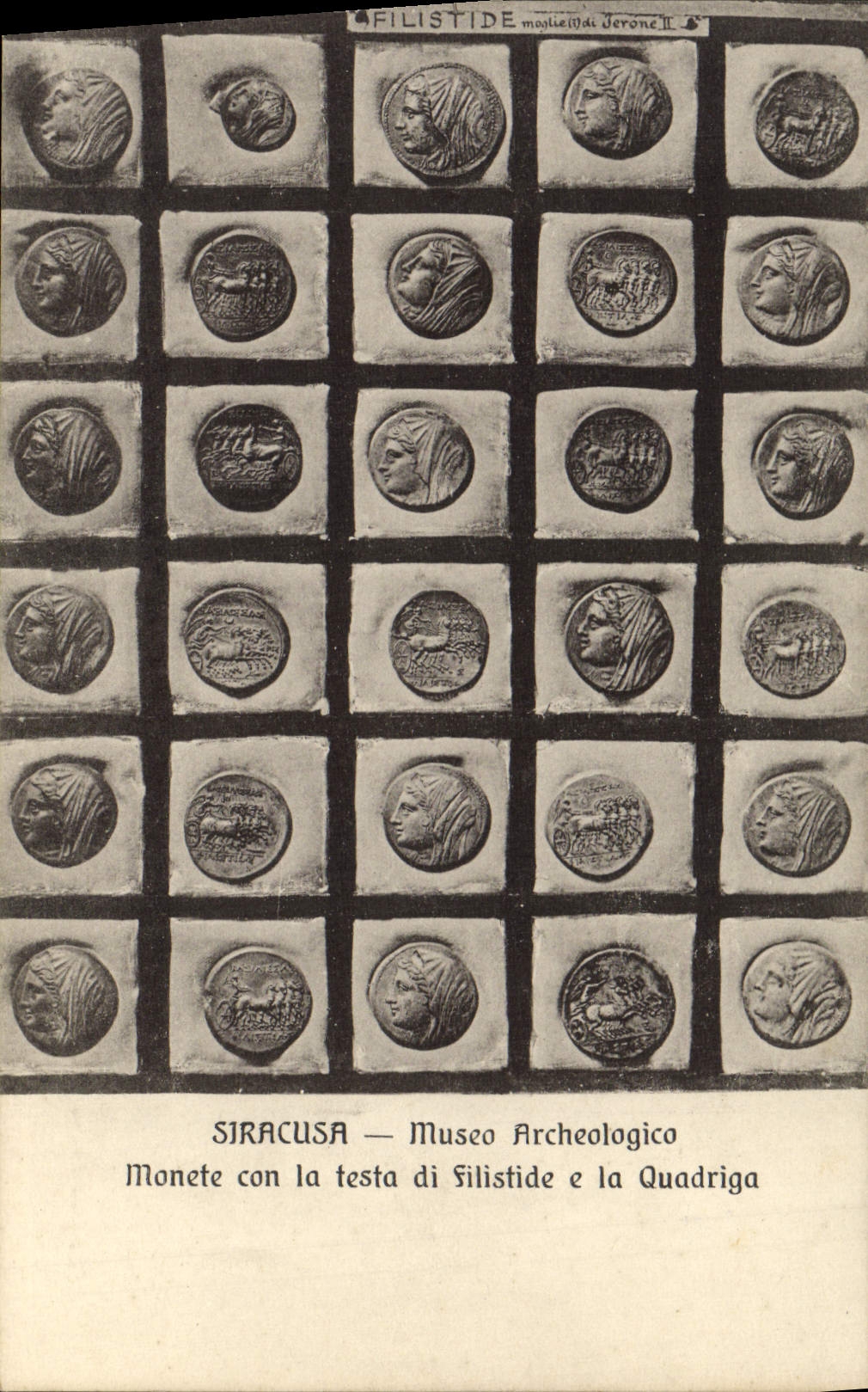 CPA Siracusa Museo Archeologico Monete Con La Testa Di Filistide E La Quadrga Monnaies