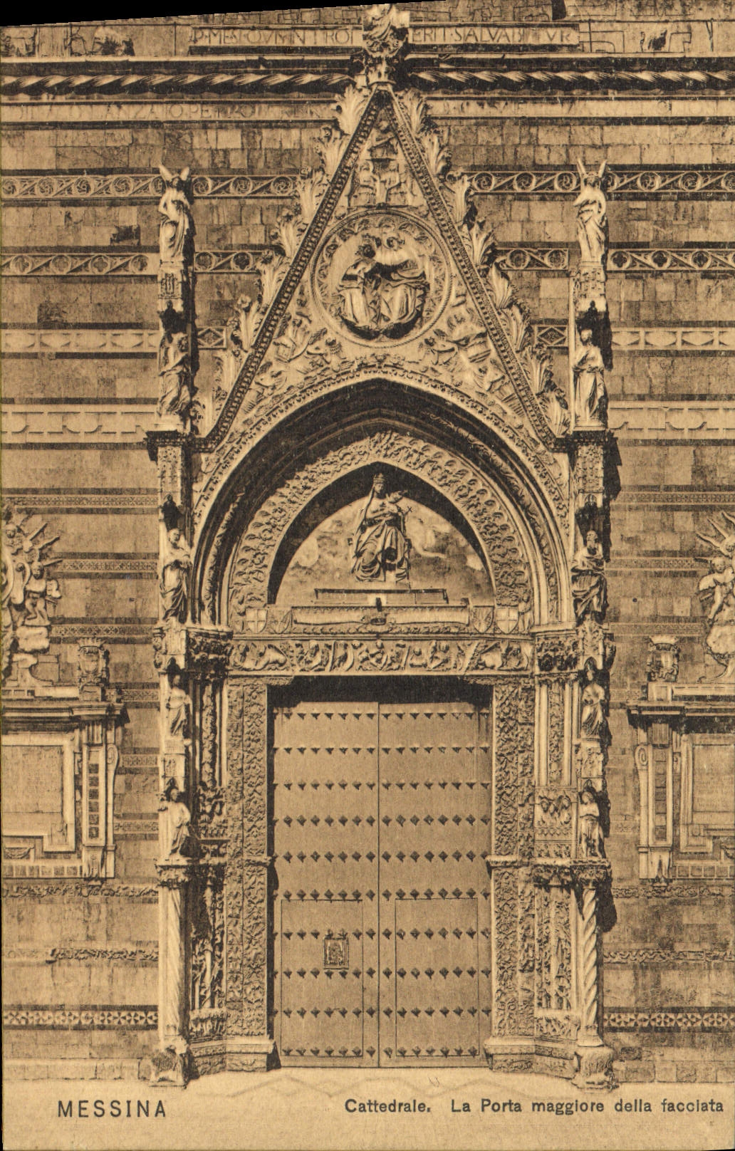 CPA Messina Cattedrale La Porta Maggiore Della Facciata