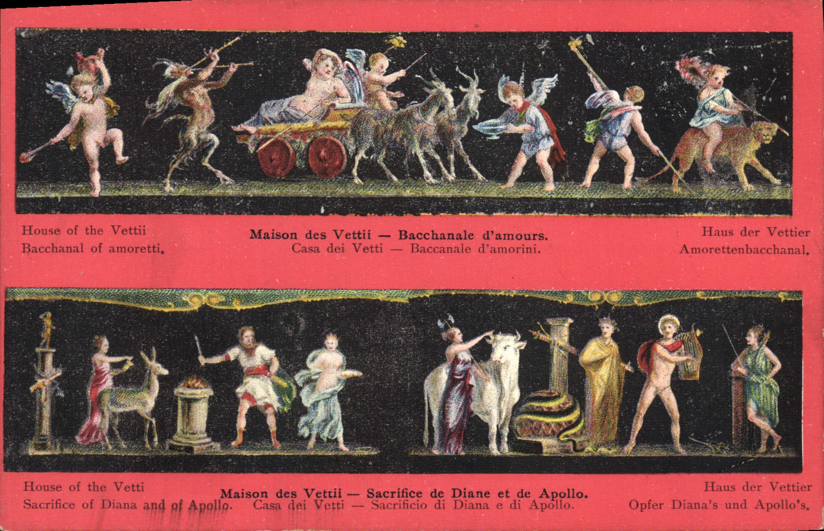 CPA Maison Des Vettii Bacchanale D'Amours Casa Dei Vetti Guepard Chevre Bouc 