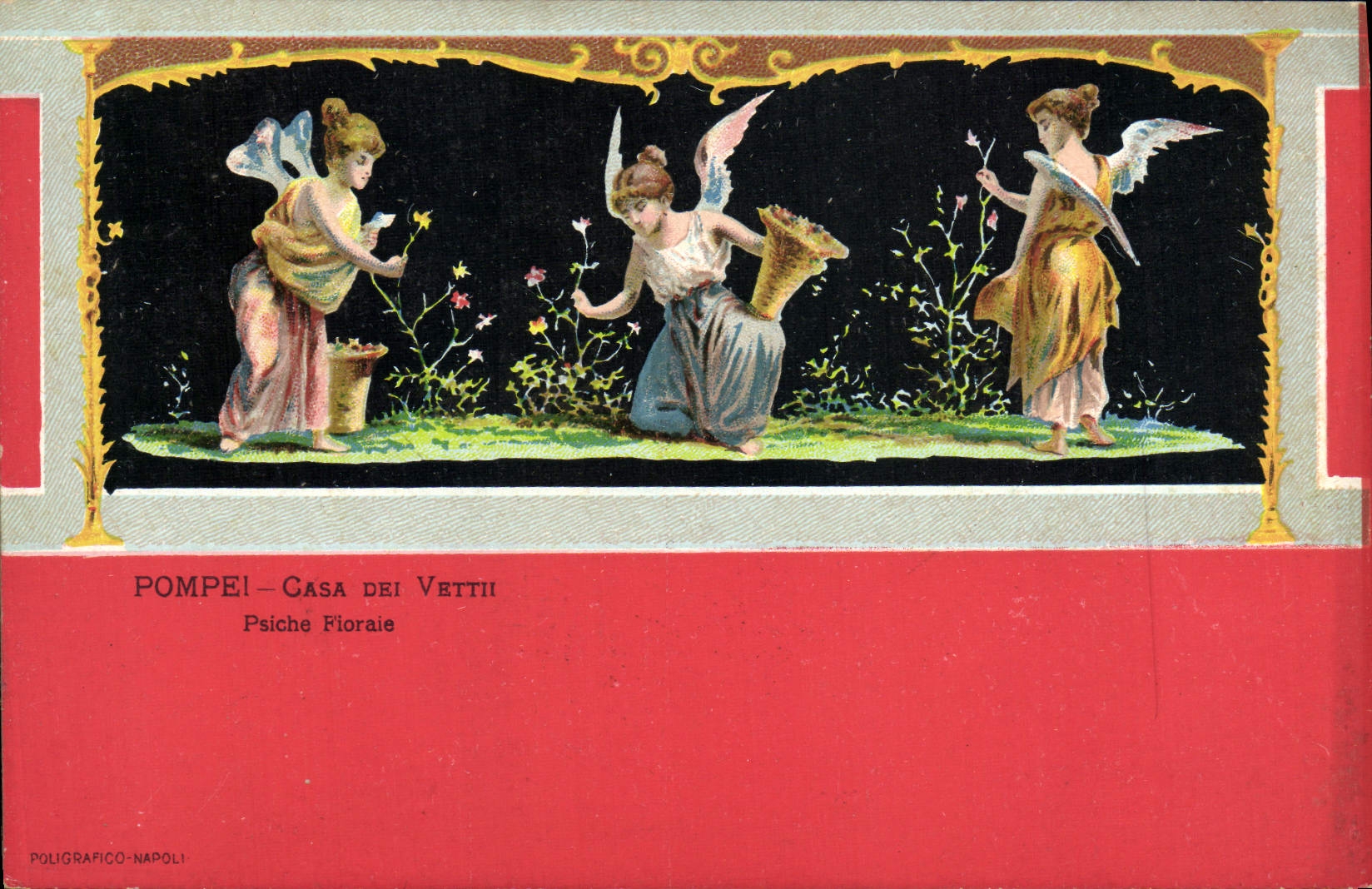 CPA Pompei Casa Dei Vetti Psiche Florale