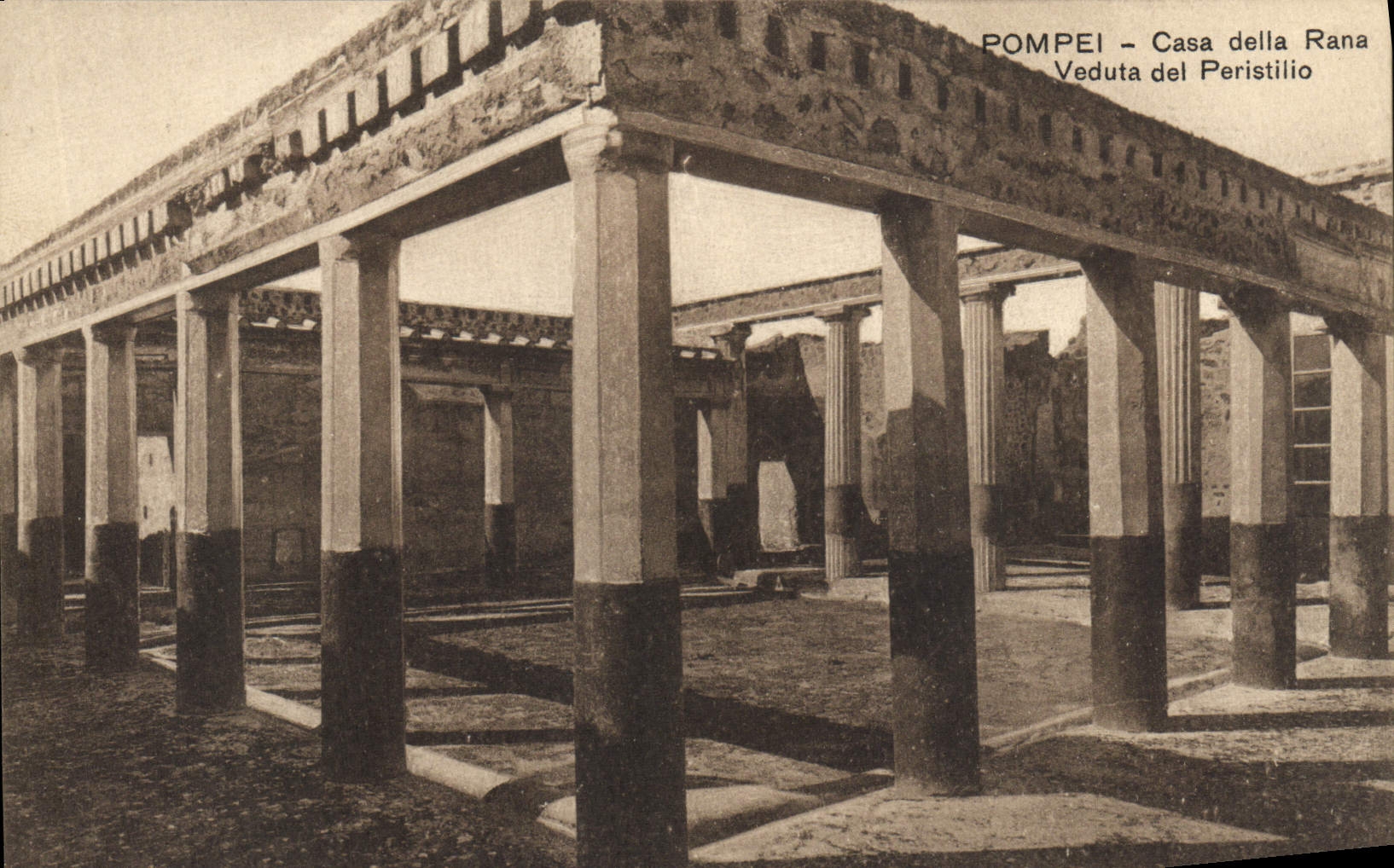 CPA Pompei Casa Della Rana Veduta Del Peristilio