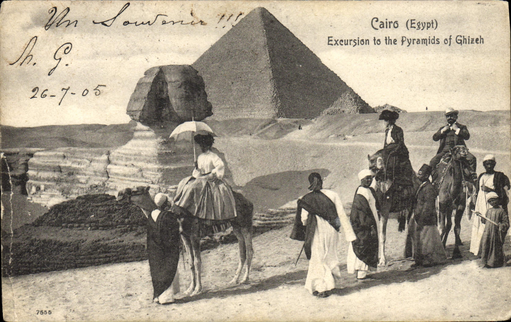 CPA Cairo Excursion To the Pyramids Of Ghizeh Chameau Sphinx
