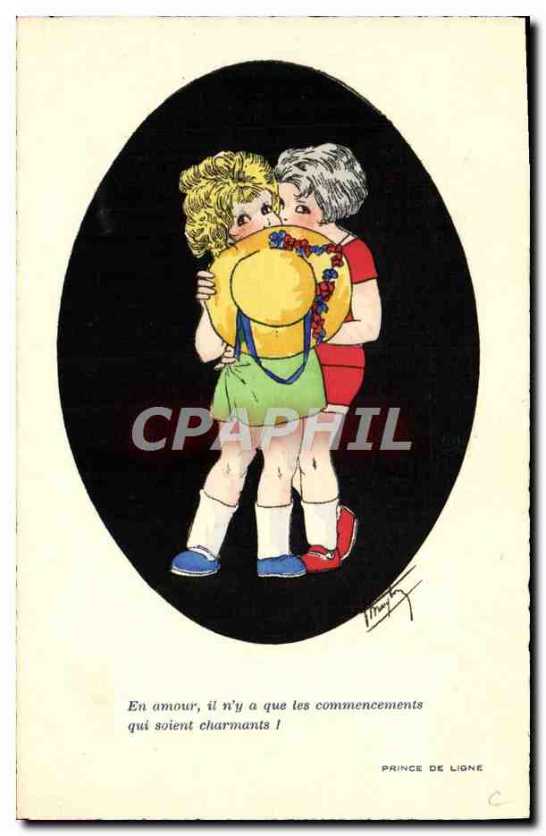 CPA En Amour Il n'y a que Les Commencements Qui Soient Charmants Enfants