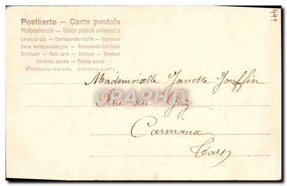 Femme et enfant — scène de jardin — éditeur anonyme, n° 689 — Verso