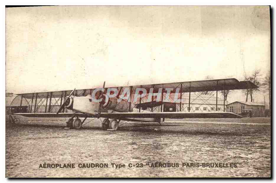 CPA Aeroplane Caudron Tupe C23 Aerobus Parix Bruxelles Avion