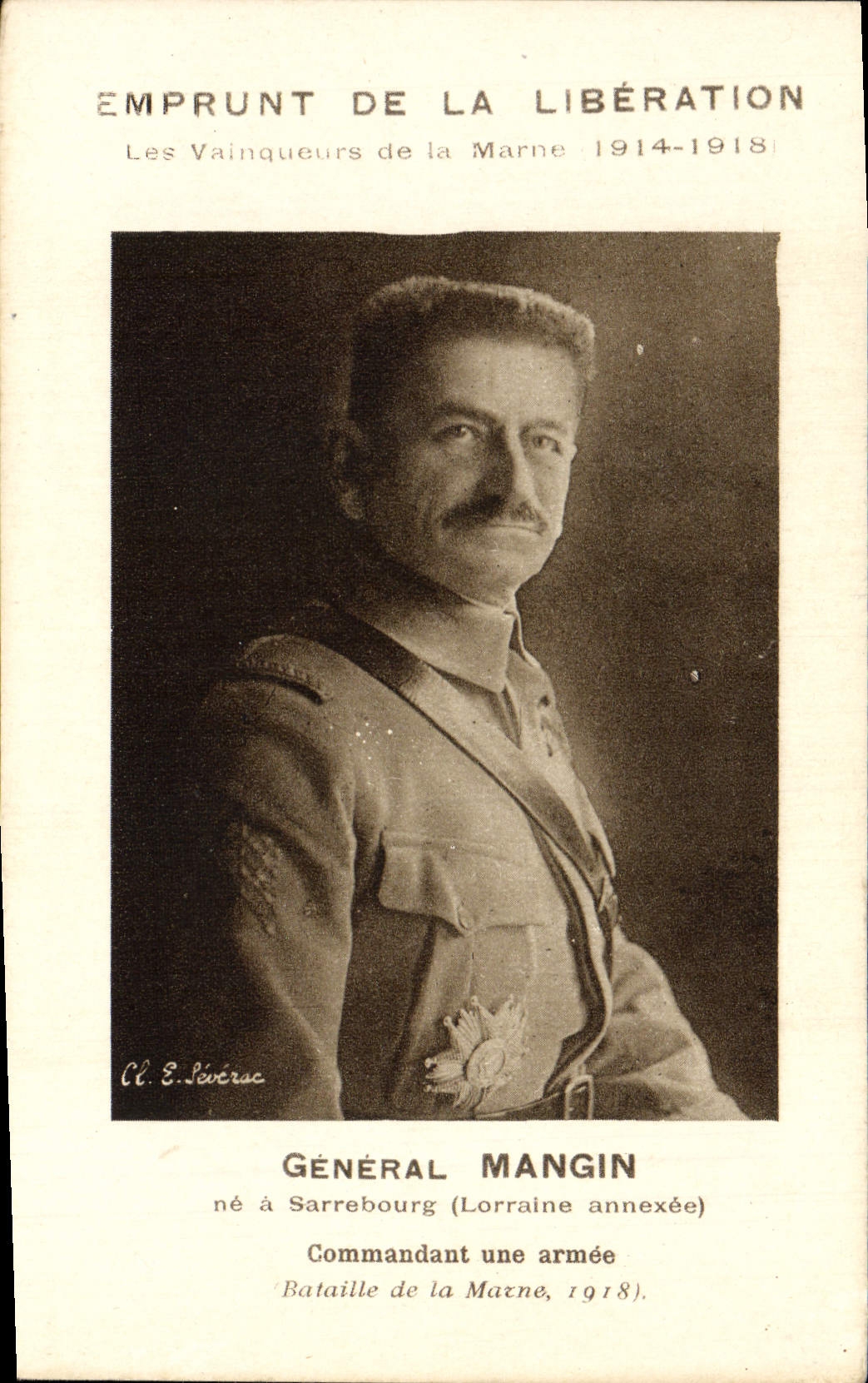 CPA Emprunt de la Nation General Mangin Sarrebourg Militaria 