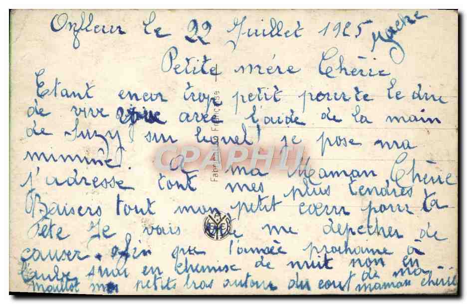 CPA Fantaisie Enfant — Verso