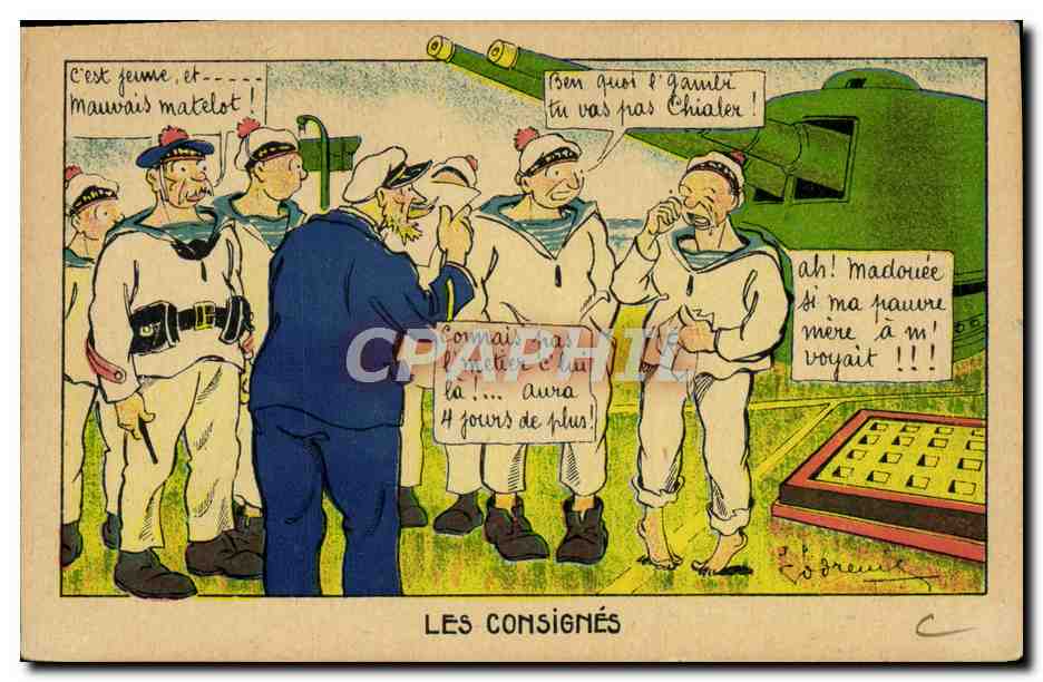 CPA Fantaisie Marins Consignes Illustrateur Godreul Militaria