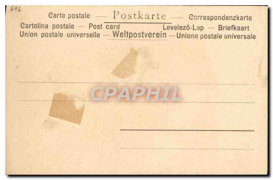 Joven mujer con sombrero azul — rosas — editor CPAPHIL, n° 696 — Reverso