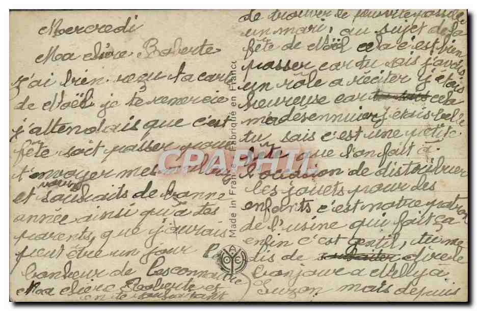 Jeune femme en robe verte et manteau violet — Noyer, n° 3959 — Verso
