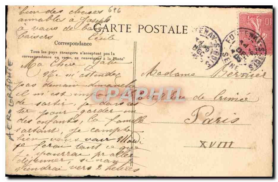 CPA Fantaisie Fleurs — Verso